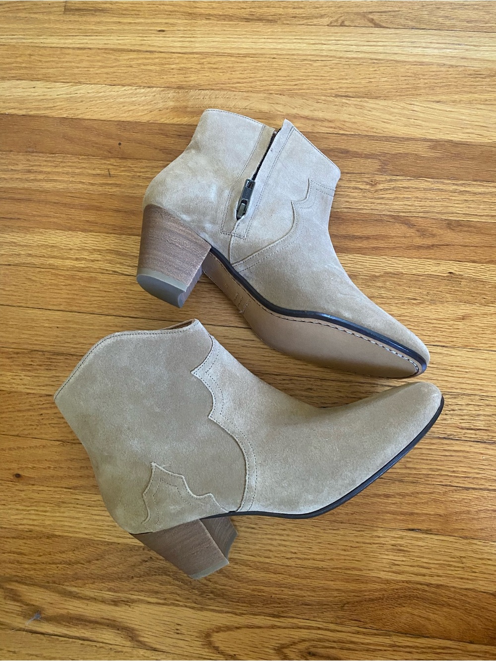 Isabel Marant Dicker Boots - Suede Ankle Booties in Taupe